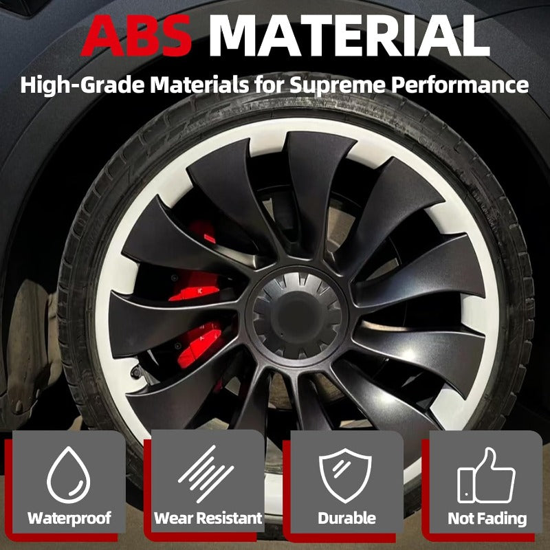 Tesla Model Y 19" 20" Rim Protector Hubcaps made from high-grade ABS material for durability and performance