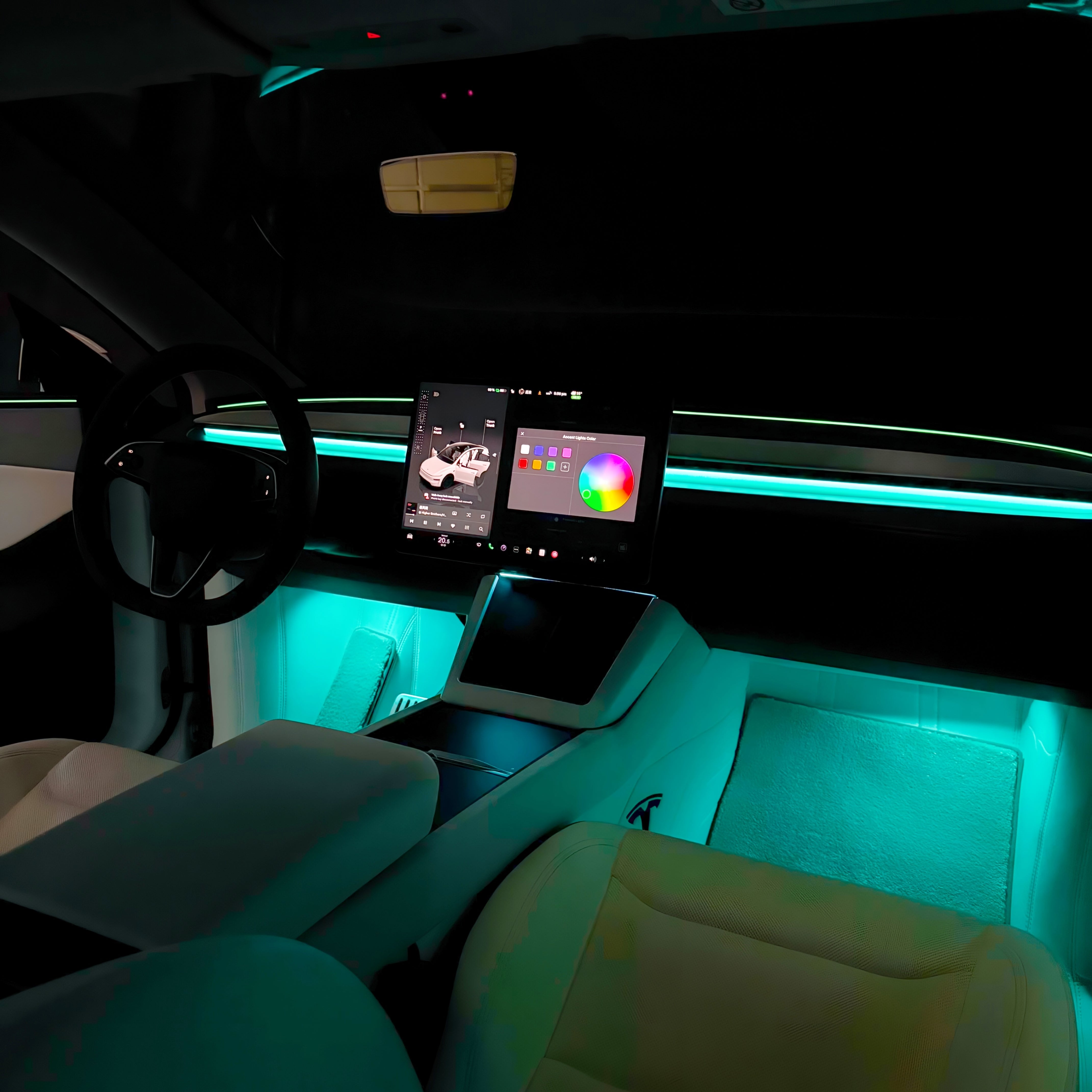 Tesla Highland & Juniper Ambient Lighting Kit | OEM Style RGB Interior LED Lights | Plug & Play DIY Interior Upgrade