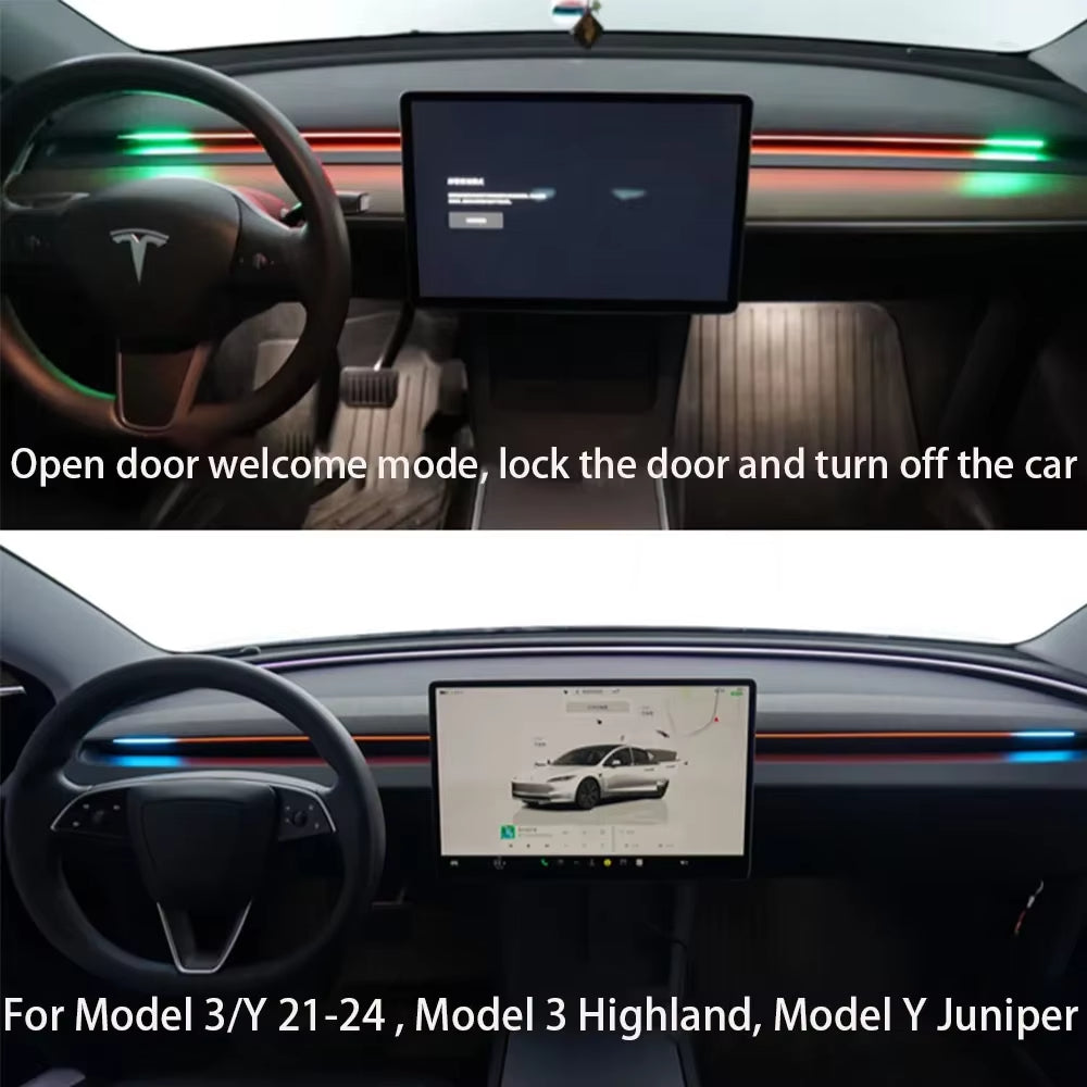 Tesla Ambient Light with Blind Spot Monitoring (BSD) – Air Vent LED System for Model Y Juniper & Model 3 Highland 2020-2026