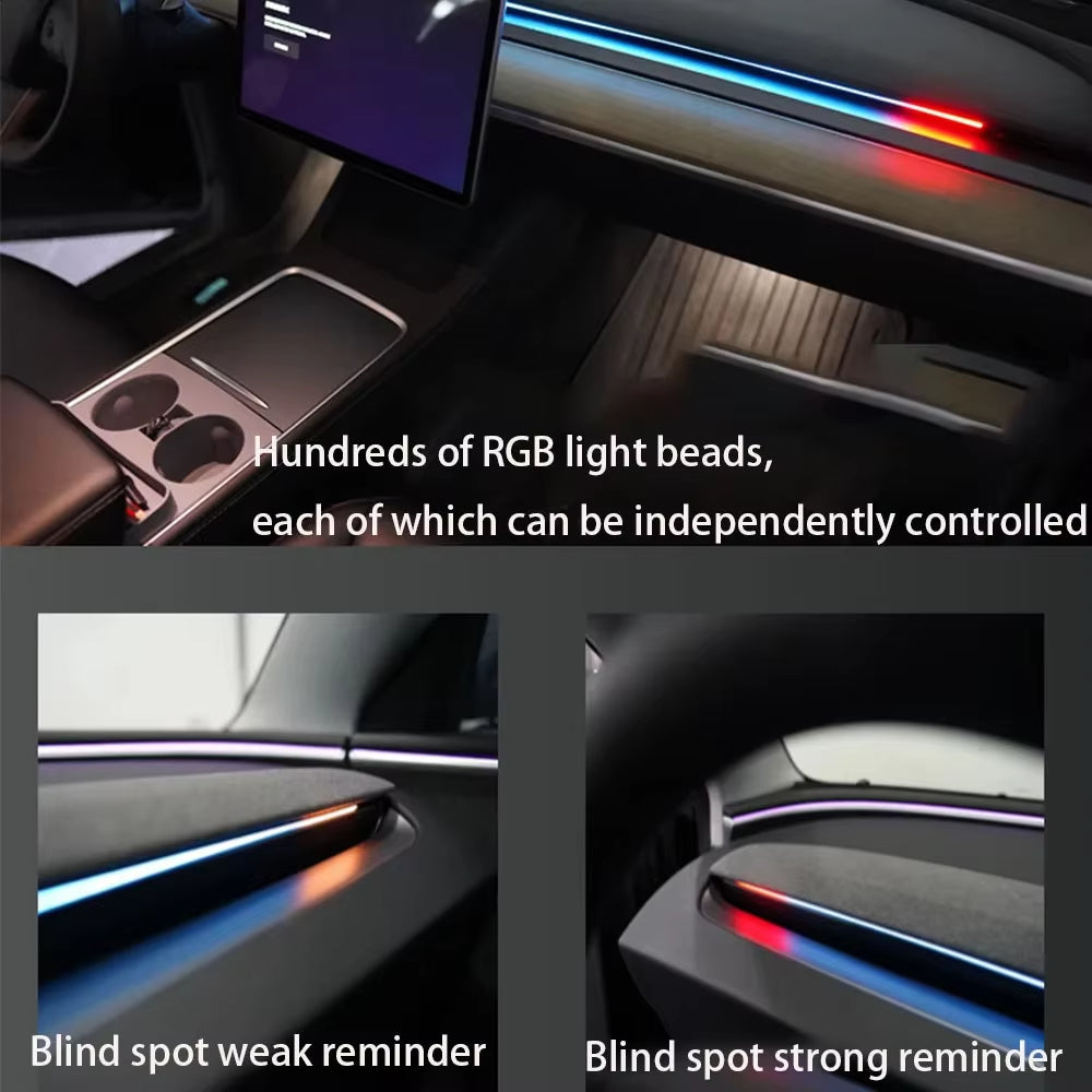 Tesla Ambient Light with Blind Spot Monitoring (BSD) – Air Vent LED System for Model Y Juniper & Model 3 Highland 2020-2026