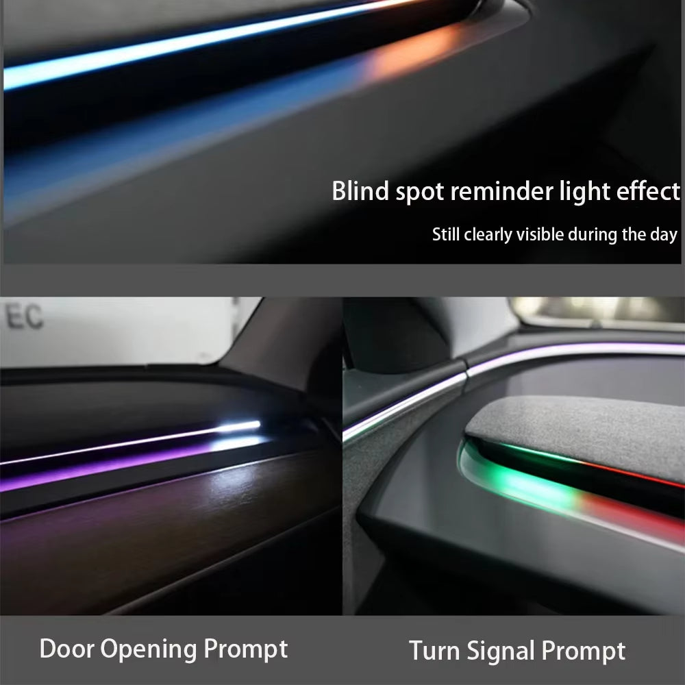 Tesla Ambient Light with Blind Spot Monitoring (BSD) – Air Vent LED System for Model Y Juniper & Model 3 Highland 2020-2026
