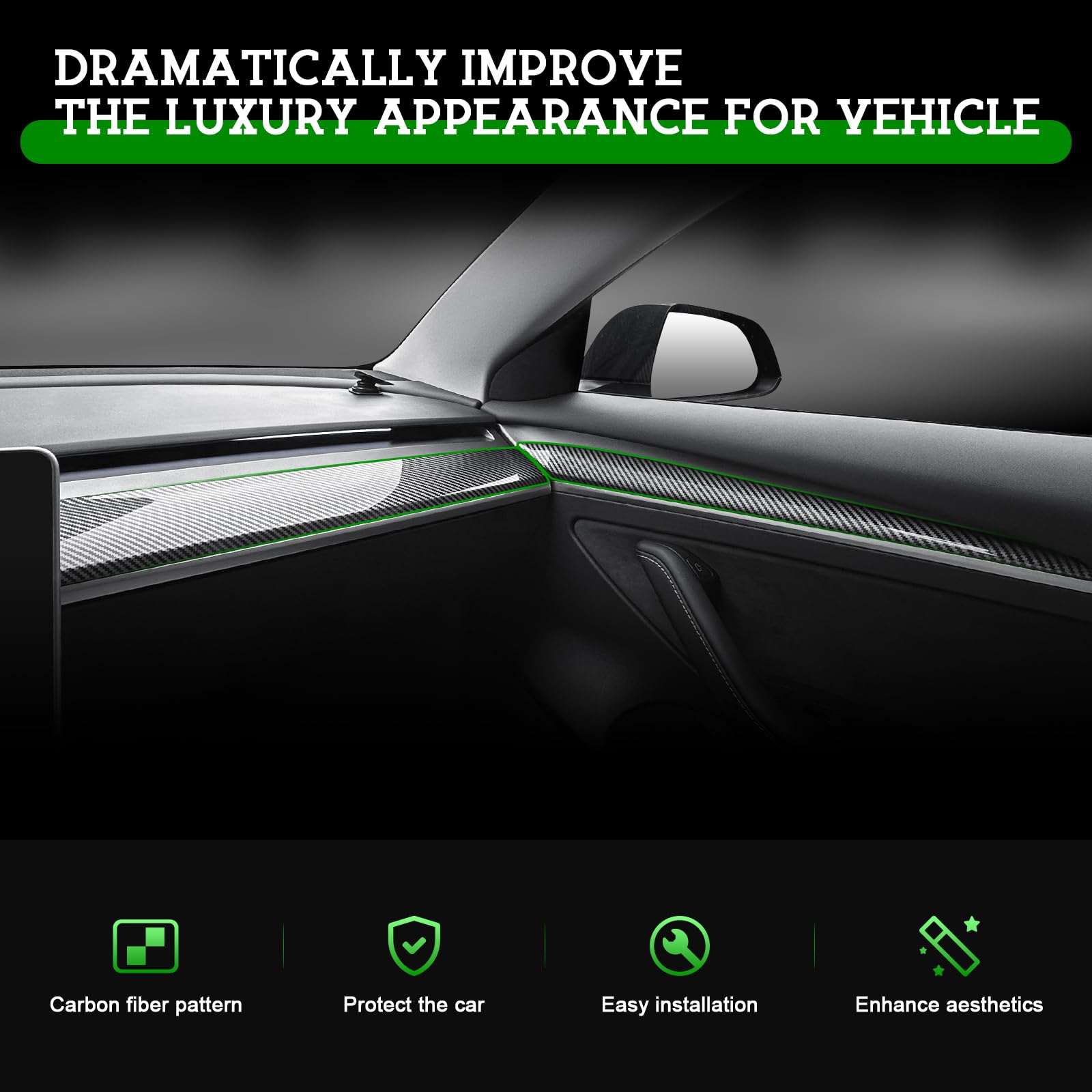 Basic Carbon Fiber Interior Trim Kit for Tesla Model 3 & Model Y