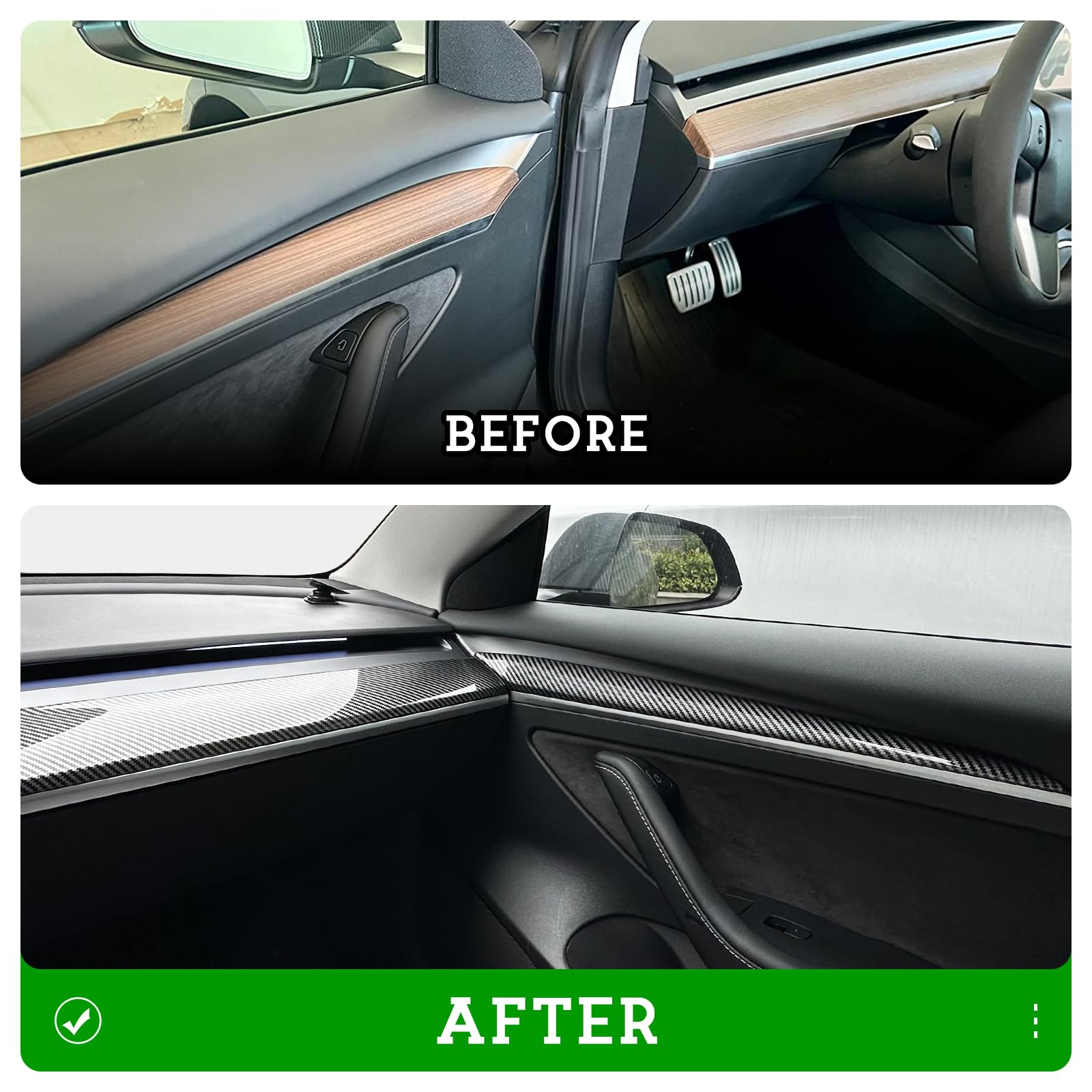 Basic Carbon Fiber Interior Trim Kit for Tesla Model 3 & Model Y