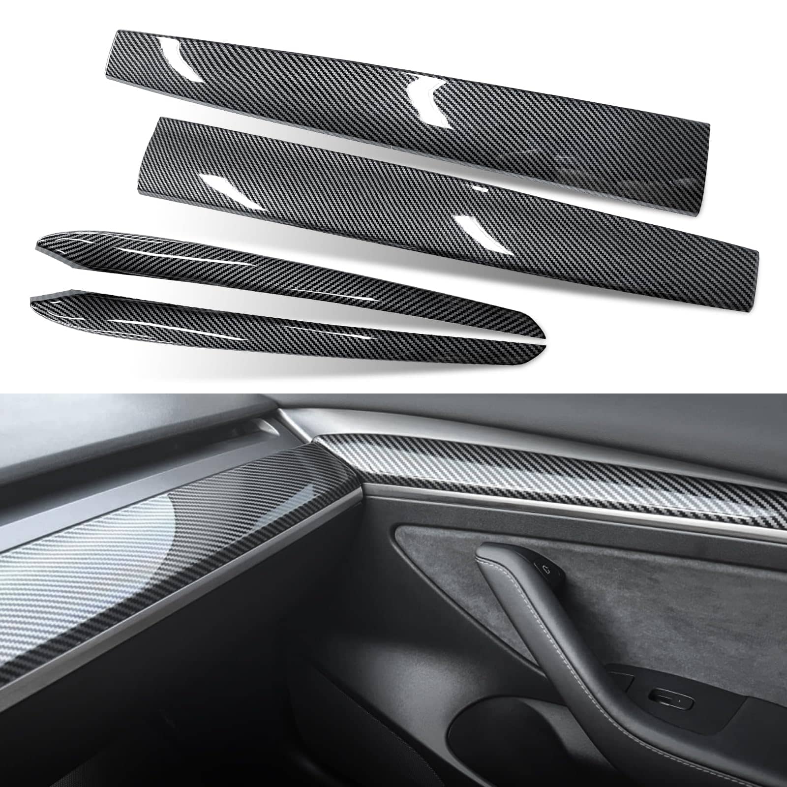Carbon Fiber Interior Trim Kit by LightingBugTech for a Sleek Automotive Upgrade