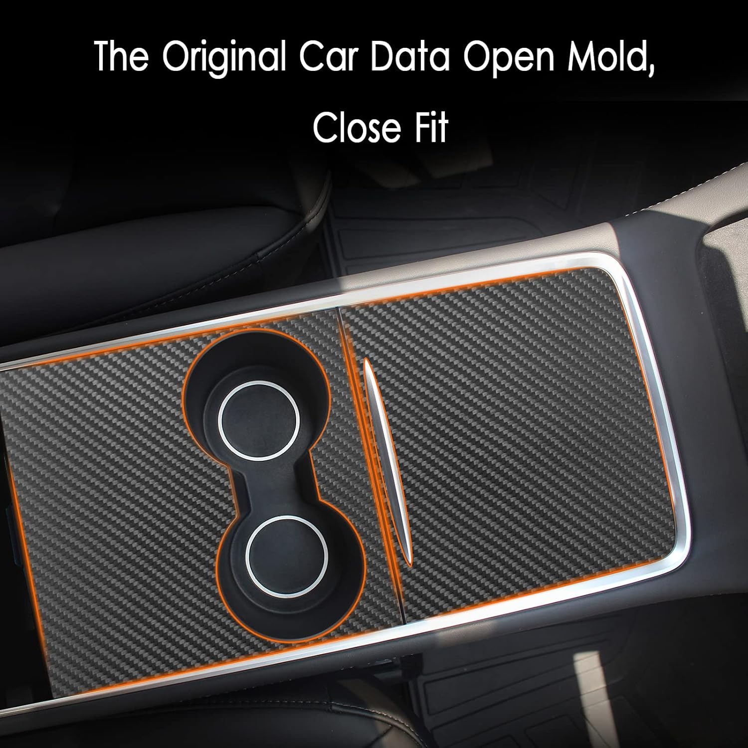 Close fit carbon fiber console cover for original car data by LightingBugTech