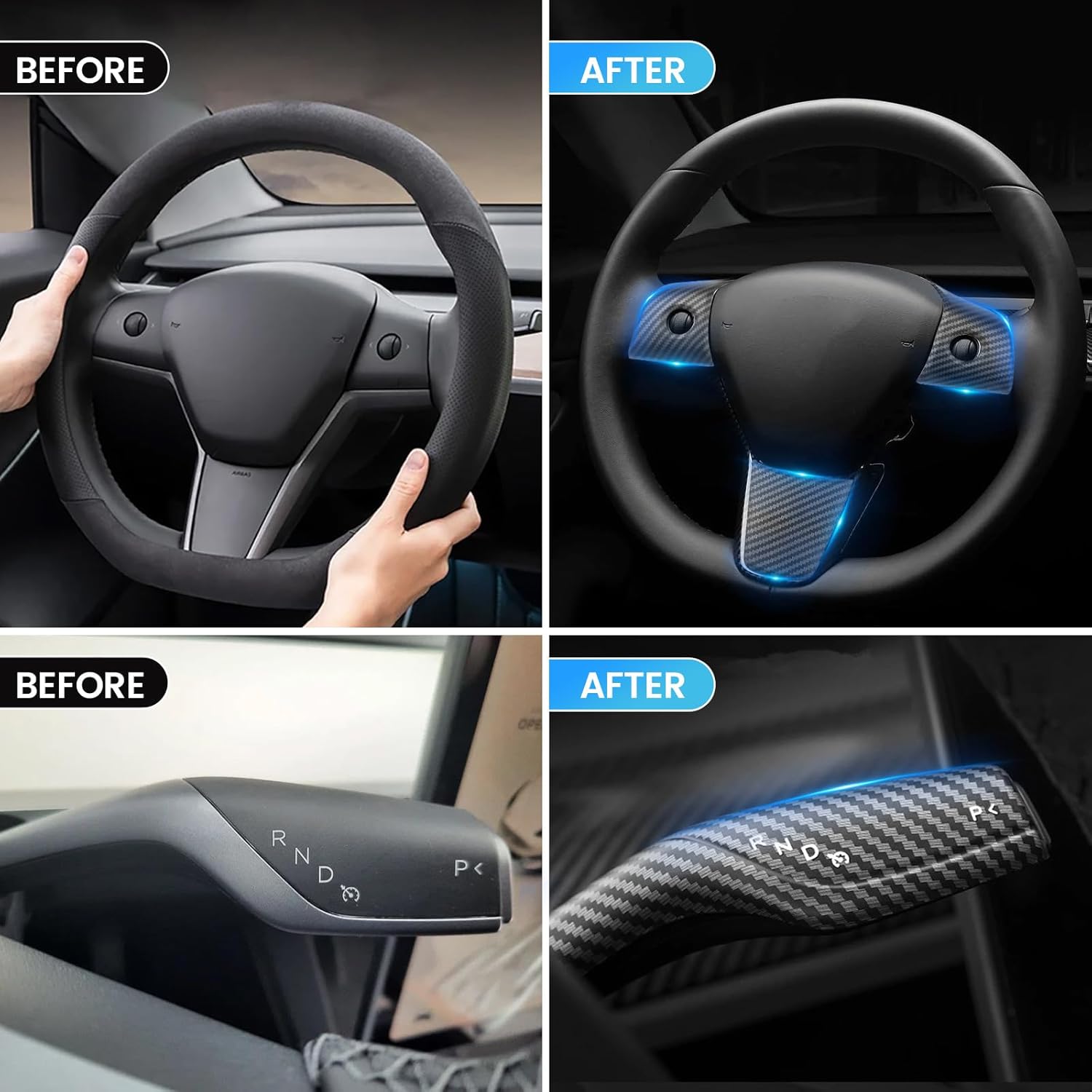 LightingBugTech Car Steering Wheel Cover with LED Lighting for Enhanced Visibility and Style