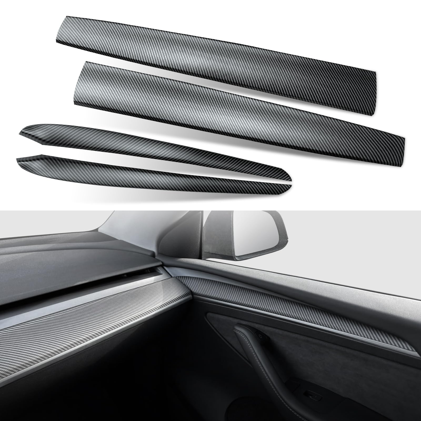 Basic Carbon Fiber Interior Trim Kit for Tesla Model 3 & Model Y