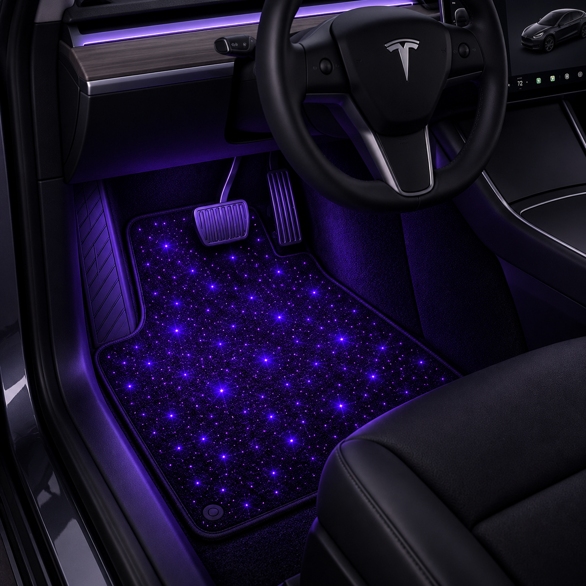 LED Starlight Floor Mats for Tesla Model 3/Y – Starry Sky Car Mats