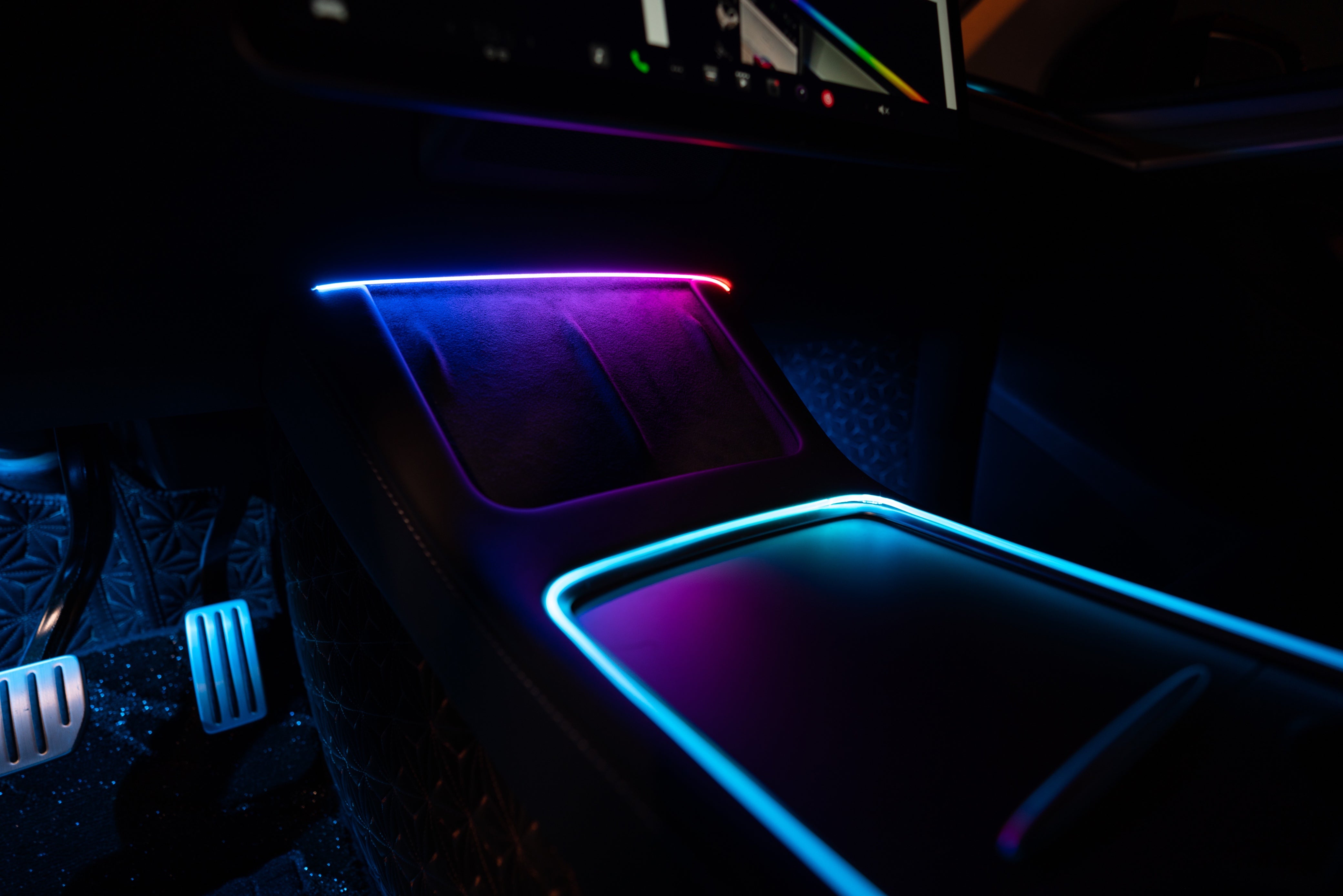 Lighting Bug ambient Central Console Light for Tesla Model3 Model Y 2019-2024 with multi-color LED glow