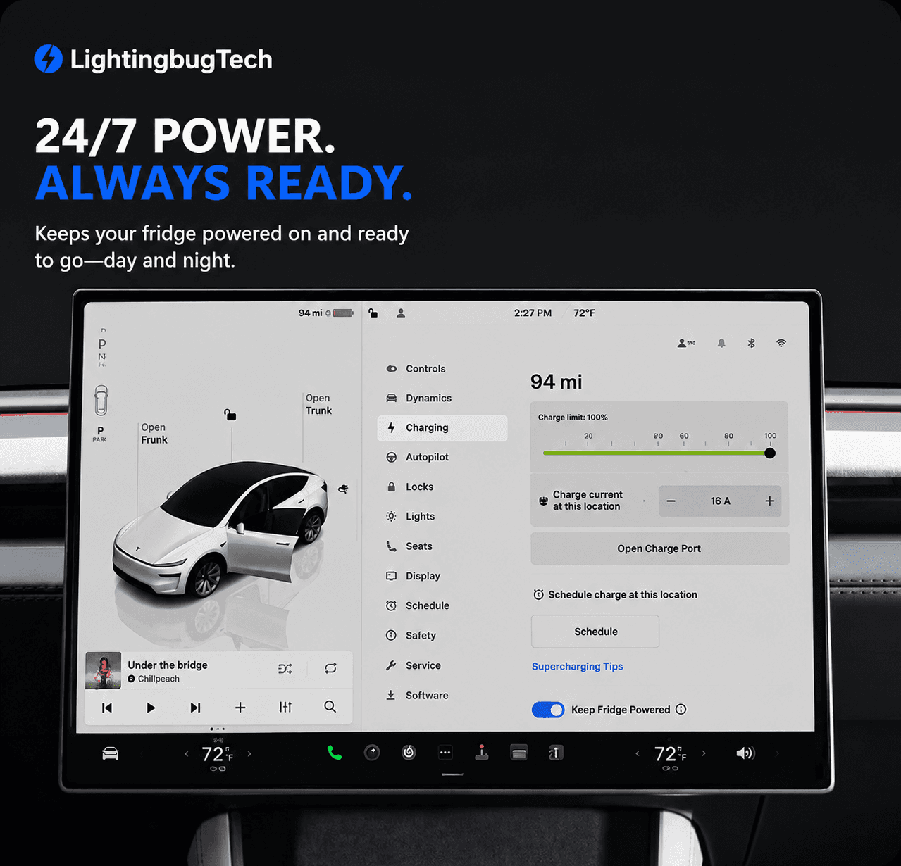 Tesla Model Y Juniper Rear Center Console Refrigerator for 24 7 power and convenience in your car