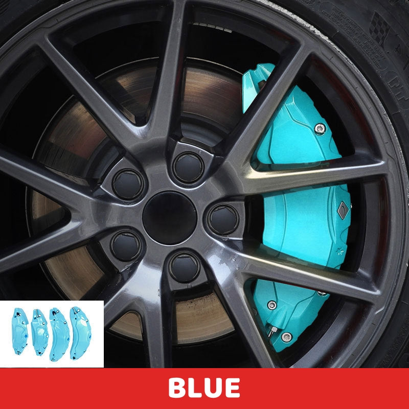 Blue Brake Caliper Covers for Tesla Model Y/3 enhancing vehicle appearance and protection