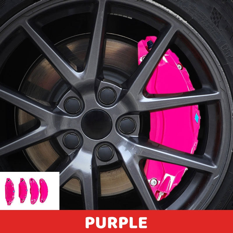 Purple Brake Caliper Covers for Tesla Model Y/3 enhancing brake system aesthetics and protection