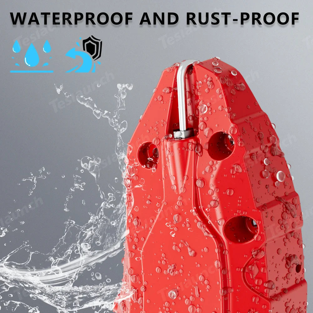 Durable Brake Caliper Covers for Tesla Model Y/3 in Red, Waterproof and Rust-Proof Design