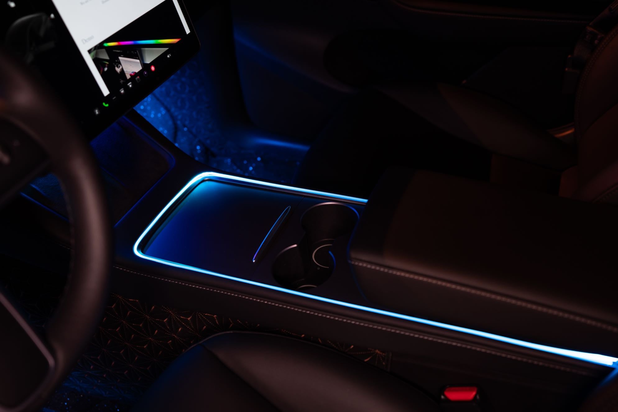 Tesla Model 3 Model Y Armrest Light ambient lighting inside car center console