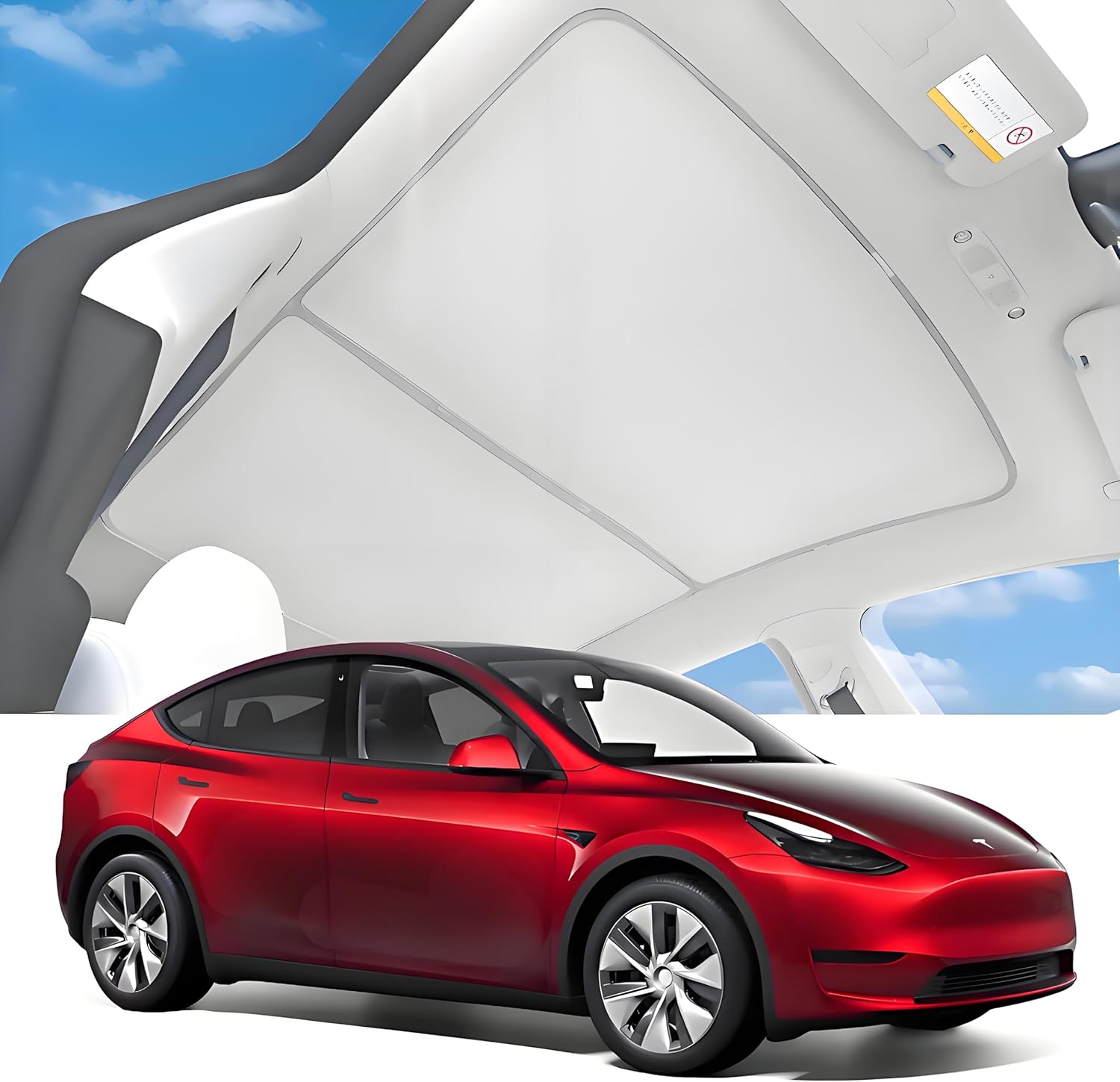 Roof Glass Sunshade For Tesla Model 3/Y 2023-2021 providing heat protection and UV blocking