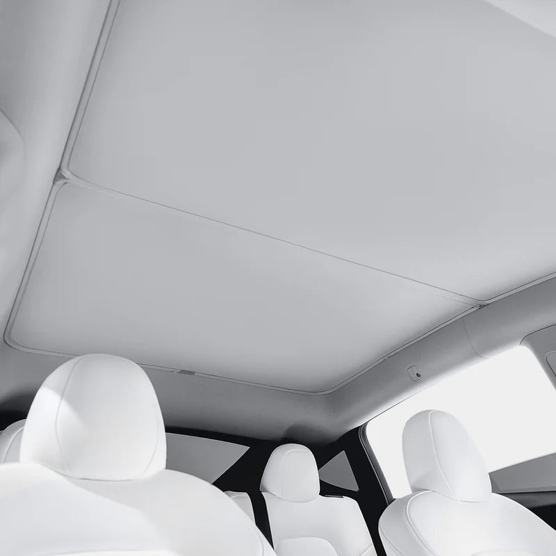 Roof Glass Sunshade For Tesla Model 3/Y 2023-2021 providing shade and comfort for drivers and passengers