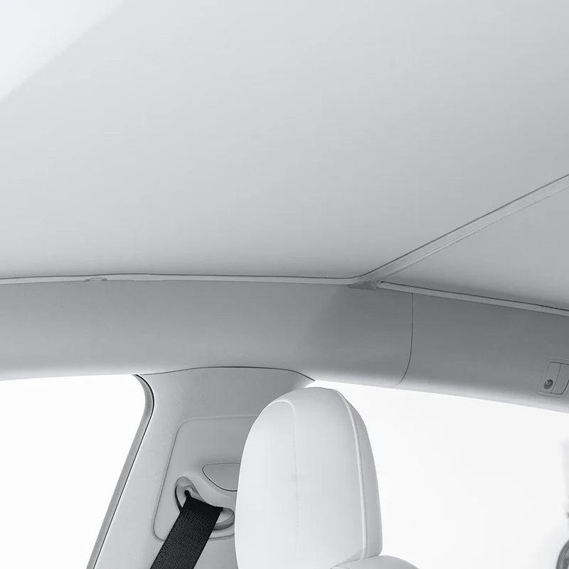 Roof Glass Sunshade For Tesla Model 3/Y 2023-2021 providing shade and protection from sunlight