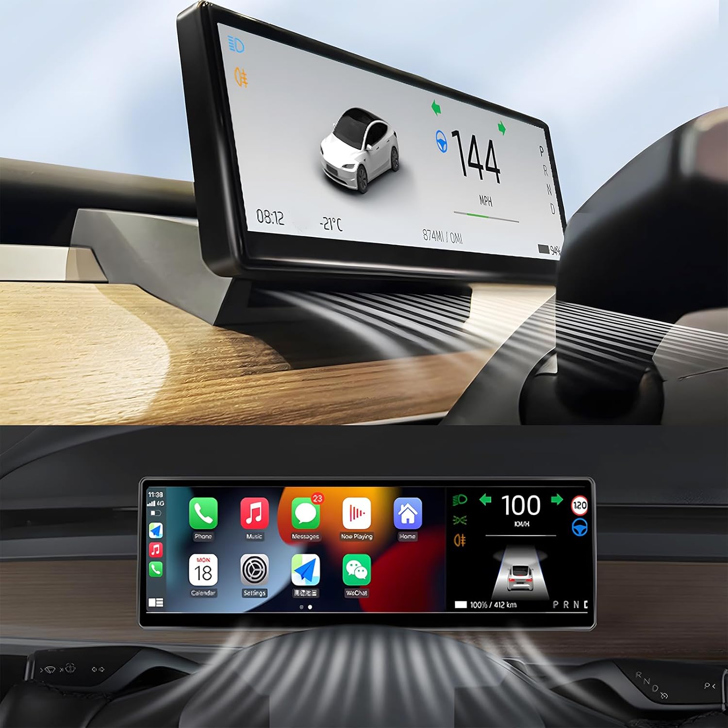 Tesla Model Y Apple CarPlay display