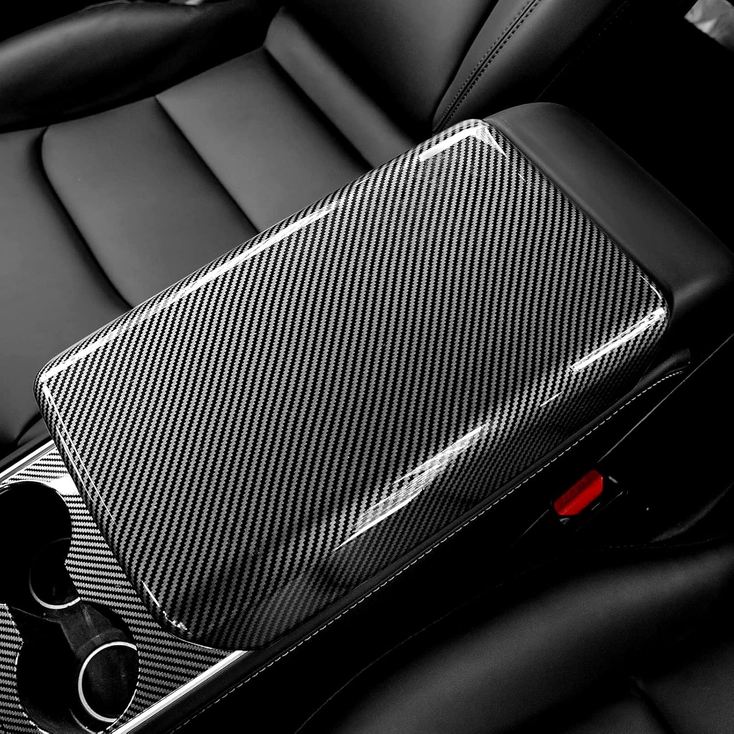 Carbon Fiber Center Console Cover for Cars by LightingBugTech with a Stylish Finish