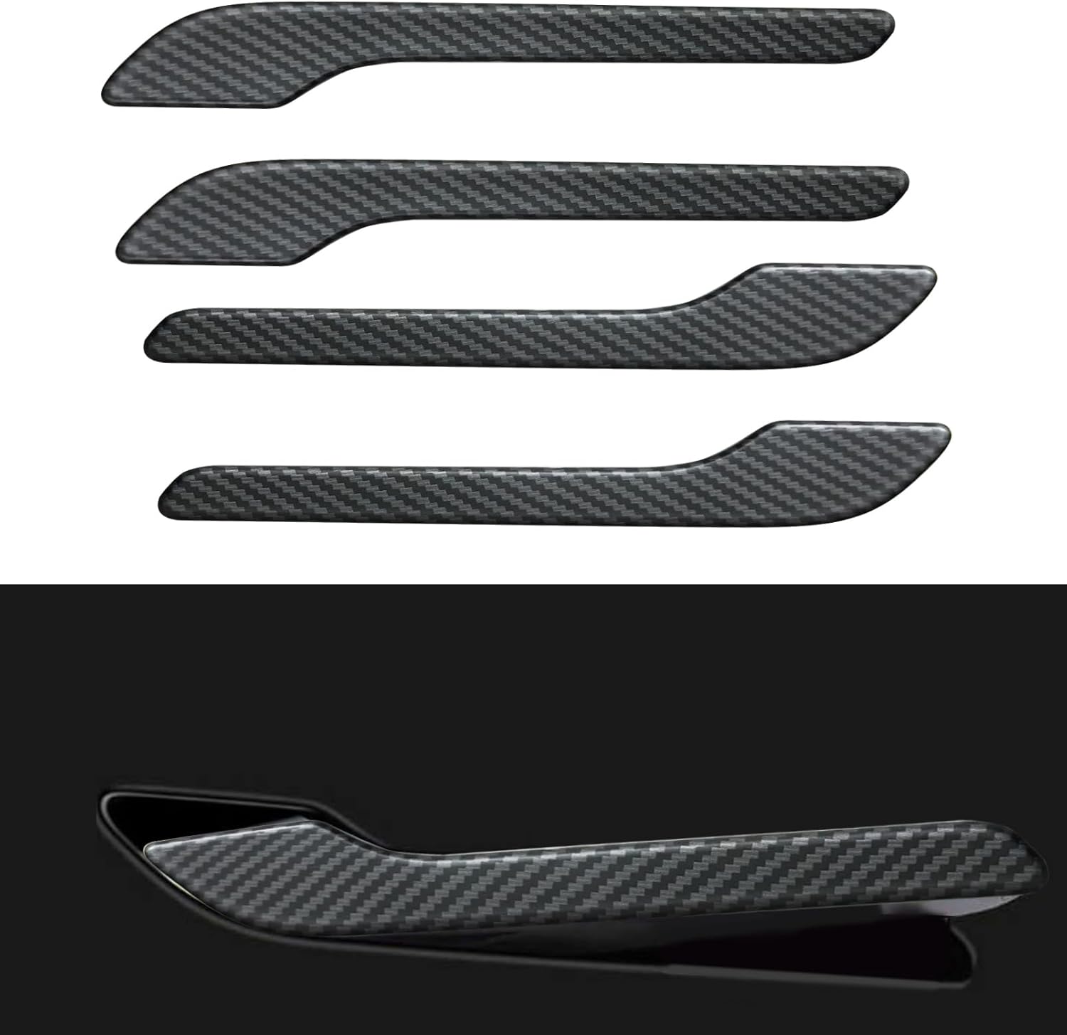 LightingBugTech Carbon Fiber Door Handle Covers Set for Enhanced Vehicle Style